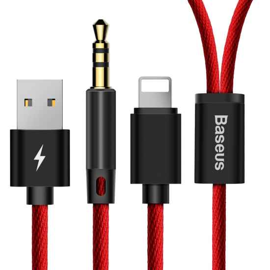 Кабель Baseus L34 Lightning to 3.5mm & USB Charging Audio Cable