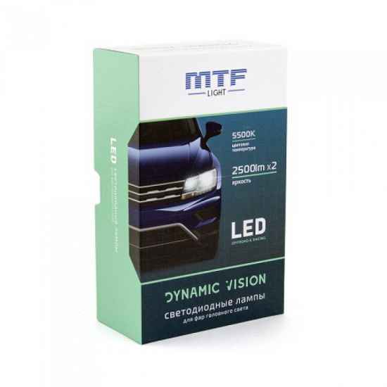 Светодиодные лампы MTF Light, серия DYNAMIC VISION LED, HB4(9006), 28W, 2500lm, 5500K, кулер, комплект