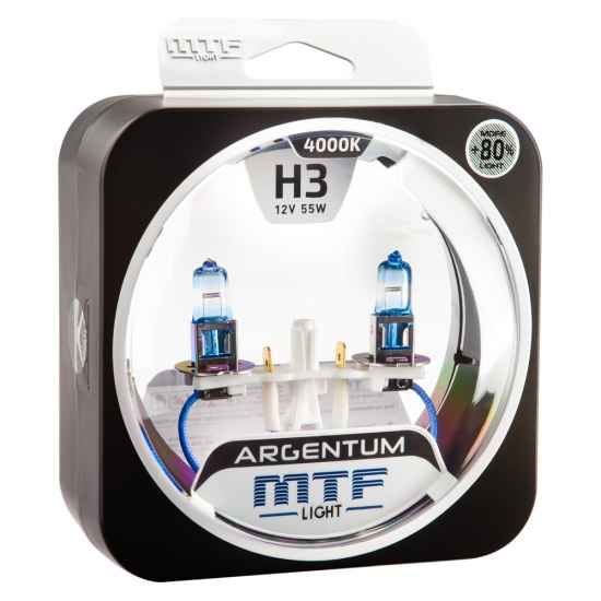 Галогеновая лампа MTF Argentum+80% H3 12V 55W 4000к
