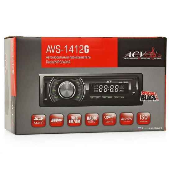 Автомагнитола 1DIN ACV AVS-1412G Автомагнитола 1DIN ACV AVS-1412G