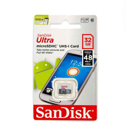 Карта памяти SanDisk Ultra microSDHC Class 10 UHS-I 80MB/s 32GB
